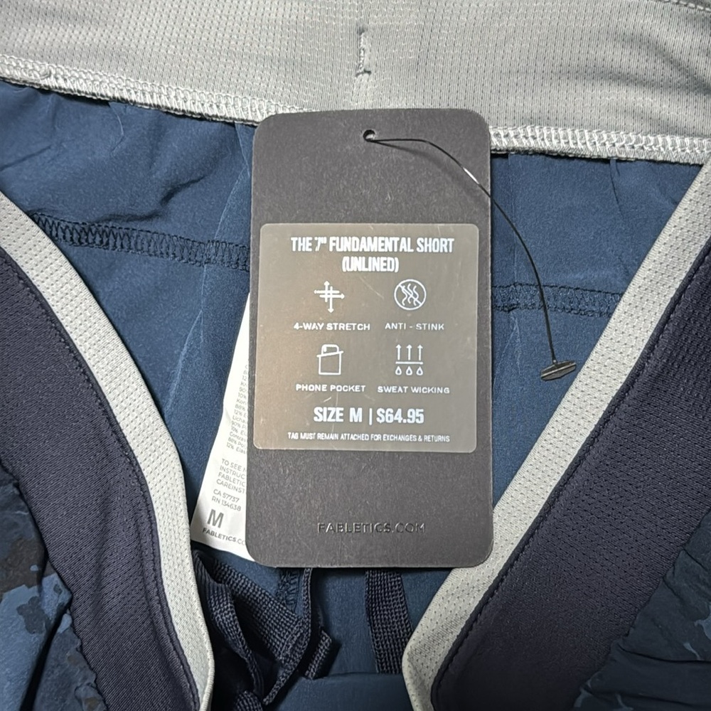 Fabletics Navy print Athletic Shorts - Picture 4 of 5